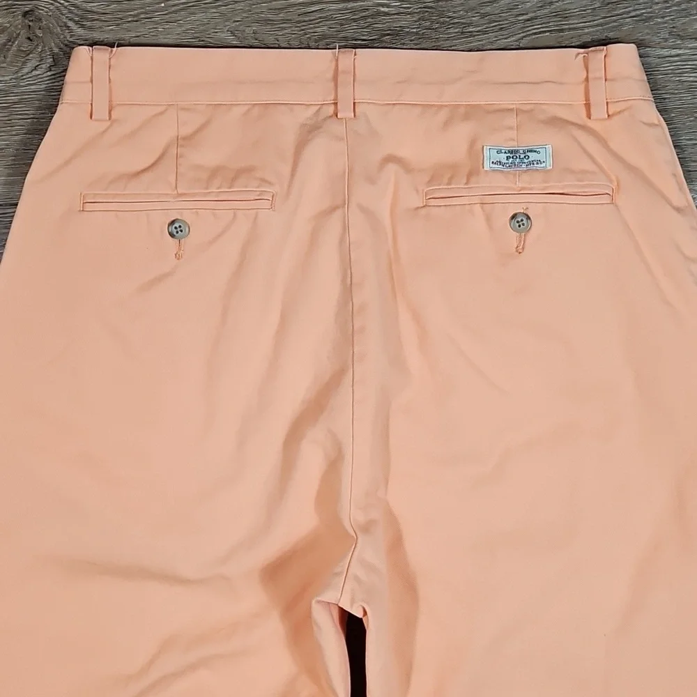 Polo Ralph Lauren 100% Cotton Classic Flat Front Chino Pant Light Orange Peach